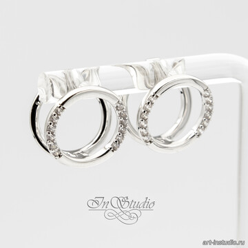 Швензы для серег Сайми фианиты родий artikul: 113490 photo 4