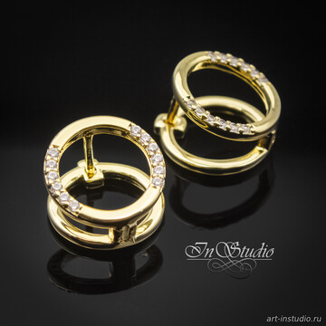 Швензы для серег Сайми фианиты позолота - фото изображение товара, artikul: 113493