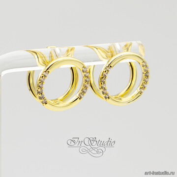 Швензы для серег Сайми фианиты позолота арт: 113493 фото 2