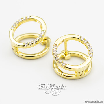 Швензы для серег Сайми фианиты позолота art: 113493 фотография 3