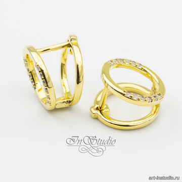 Швензы для серег Сайми фианиты позолота artikul: 113493 photo 4