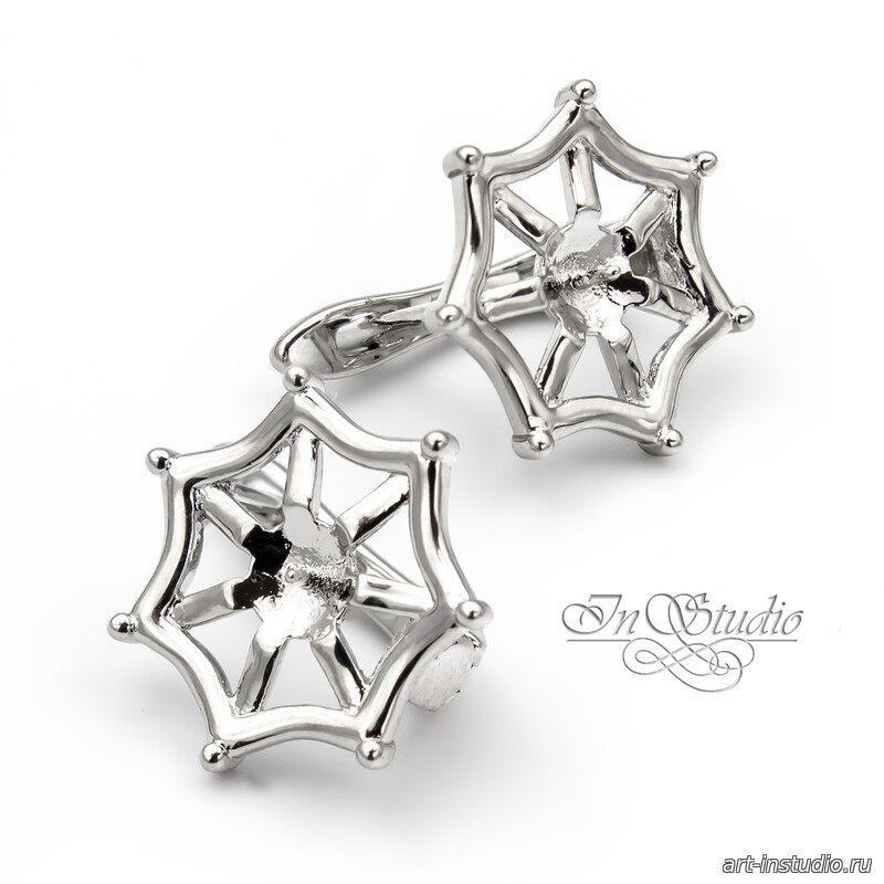 Швензы ПАУТИНА для вклейки родий - увеличенное фото изображение в карточке товара артикул: 113484