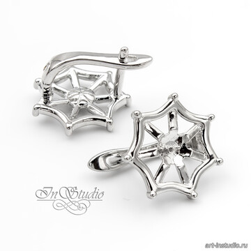 Швензы ПАУТИНА для вклейки родий art: 113484 фотография 3