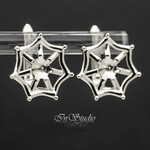 Швензы ПАУТИНА для вклейки родий - маленькая фотография 2