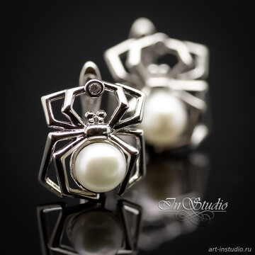 Швензы паук ШАРЛОТТА под вклейку родий artikul: 113478 photo 4