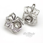 Швензы паук ШАРЛОТТА под вклейку родий - маленькая фотография 2