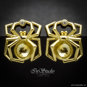 Швензы паук ШАРЛОТТА под вклейку позолота - фото изображение товара, artikul: 113481