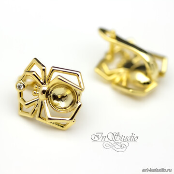 Швензы паук ШАРЛОТТА под вклейку позолота арт: 113481 фото 2