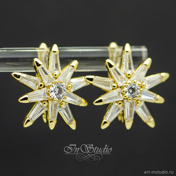 Швензы Бетельгейзе позолота с фианитами - фото изображение товара, artikul: 113475