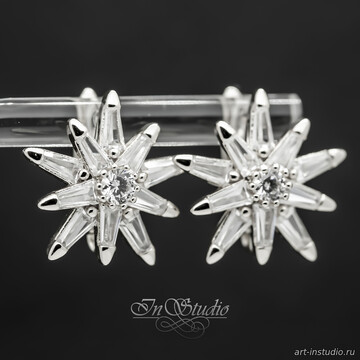 Швензы Бетельгейзе родий с фианитами - фото изображение товара, artikul: 113472