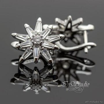 Швензы Бетельгейзе родий с фианитами art: 113472 фотография 3