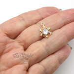 Подвеска Снежинка с крупным фианитом 16,6х12 мм позолота - уменьшенное изображение 3