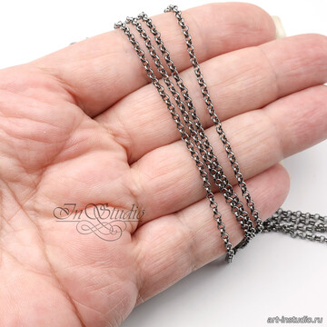 Цепь ролло черная тонкая 2мм Gunmetal art: 113556 фотография 3