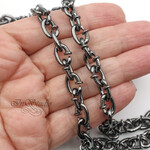 Цепочка черная Гвоздики 8,7 мм Gunmetal родий - маленькая фотография 2