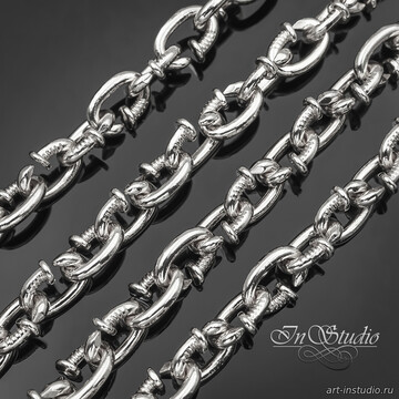 Цепь для украшений Гвоздики 8,7 мм родий - фото изображение товара, artikul: 113547