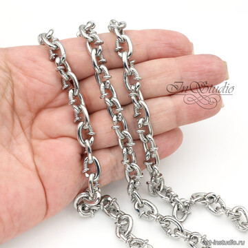 Цепь для украшений Гвоздики 8,7 мм родий арт: 113547 фото 2