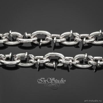 Цепь для украшений Гвоздики 8,7 мм родий art: 113547 фотография 3