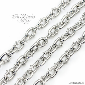 Цепь для украшений Гвоздики 8,7 мм родий artikul: 113547 photo 4