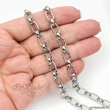 Цепь для украшений NOBLE с насечками 6,5 мм родий artikul: 113577 photo 4