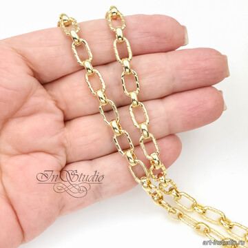 Цепь для украшений NOBLE с насечками 6,5 мм позолота арт: 113580 фото 2