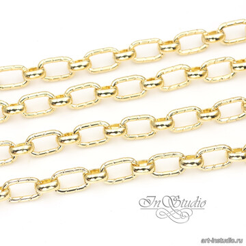 Цепь для украшений NOBLE с насечками 6,5 мм позолота art: 113580 фотография 3