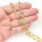 Цепь для украшений NOBLE с насечками 6,5 мм позолота - маленькая фотография 2