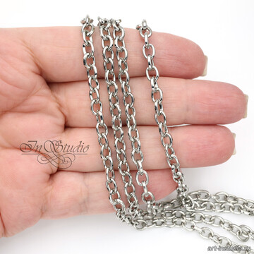 Цепочка якорная для бижутерии LUSSO 4,8 мм родий art: 113571 фотография 3