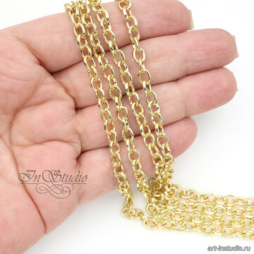 Цепочка якорная для бижутерии LUSSO 4,8 мм позолота art: 113574 фотография 3