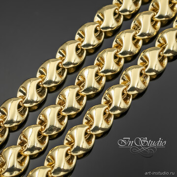 Цепь крупная TOROS 9 мм позолоченное покрытие - фото изображение товара, artikul: 113568