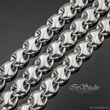 Цепь крупная TOROS 9 мм родиевое покрытие - фото изображение товара, artikul: 113565