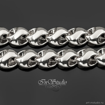 Цепь крупная TOROS 9 мм родиевое покрытие арт: 113565 фото 2