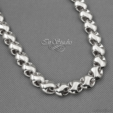 Цепь крупная TOROS 9 мм родиевое покрытие art: 113565 фотография 3