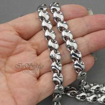 Цепь крупная TOROS 9 мм родиевое покрытие code: 113565 изображение 5