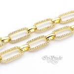 Цепь декоративная RAINIER 7,2 мм позолота с фианитами - маленькая фотография 2