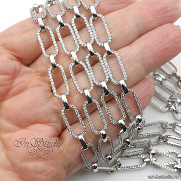 Цепь декоративная RAINIER 7,2 мм родий с фианитами artikul: 113561 photo 4