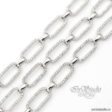 Цепь декоративная RAINIER 7,2 мм родий с фианитами code: 113561 изображение 5