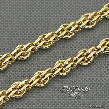 Цепь бижутерная TEFITI 6,4 мм позолота art: 113586 фотография 3