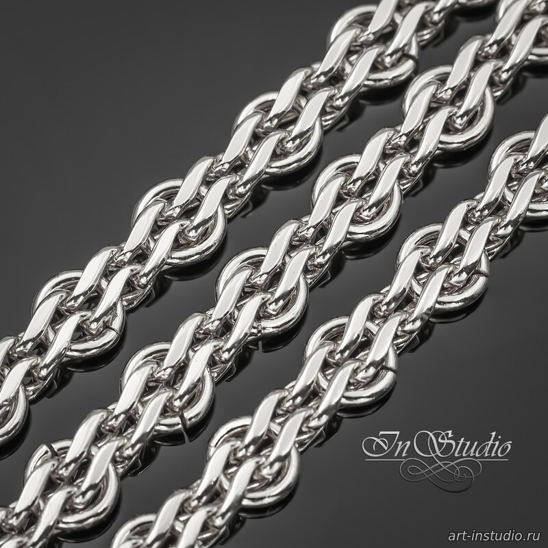 Цепь бижутерная TEFITI 6,4 мм родий - увеличенное фото изображение в карточке товара артикул: 113583