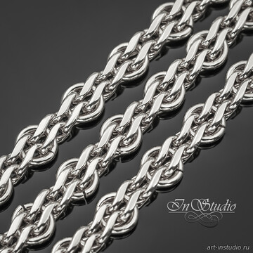 Цепь бижутерная TEFITI 6,4 мм родий - фото изображение товара, artikul: 113583