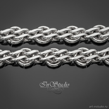 Цепь бижутерная TEFITI 6,4 мм родий арт: 113583 фото 2