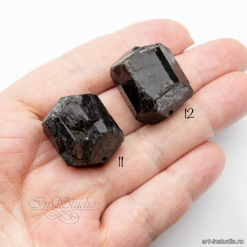Шерл 21-26 мм черный турмалин необработанные бусины code: 106901 изображение 5
