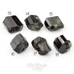 Шерл 22-28 мм черный турмалин необработанные бусины - маленькая фотография 2