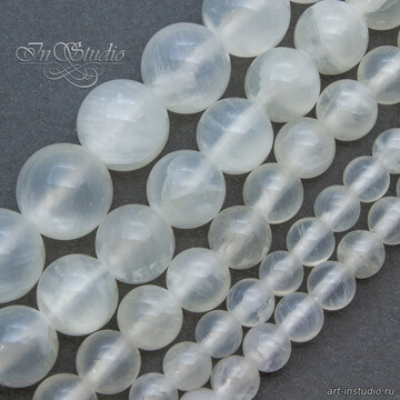 Кальцит натуральный белый 6 8 10 12 мм бусины шарики - фото изображение товара, artikul: 113595