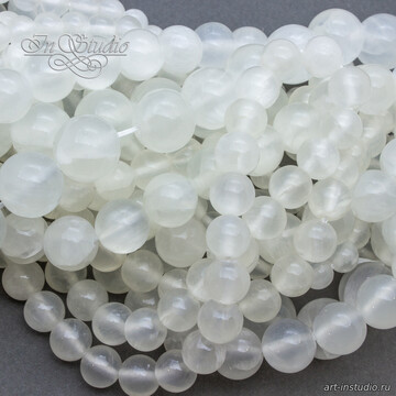 Кальцит натуральный белый 6 8 10 12 мм бусины шарики art: 113595 фотография 3