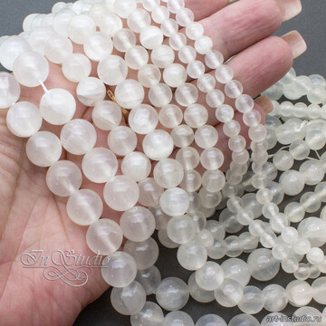 Кальцит натуральный белый 6 8 10 12 мм бусины шарики code: 113595 изображение 5