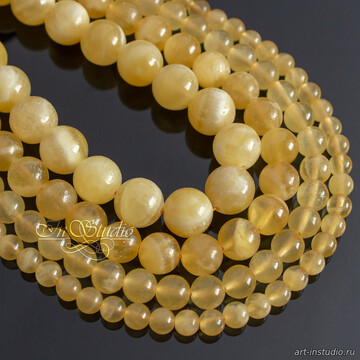 Кальцит натуральный желтый 6 8 10 12 мм бусины шарики code: 113592 изображение 5