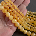 Кальцит натуральный желтый 6 8 10 12 мм бусины шарики - маленькая фотография 2