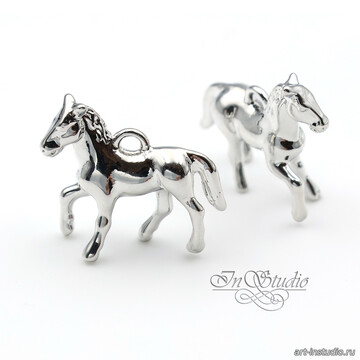 Подвеска кулон для украшений Лошадь 20х16 мм родий art: 113613 фотография 3