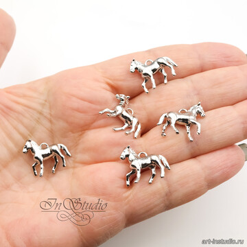 Подвеска кулон для украшений Лошадь 20х16 мм родий artikul: 113613 photo 4