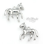 Подвеска кулон для украшений Лошадь 20х16 мм родий - маленькое фото 1